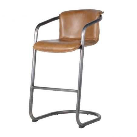 Leather Industrial Bar Stools With Arms Kitchen & Dining Room Smithers of Stamford £608.00 