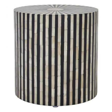 Fusion Monochrome Black And White End Side Table Side Tables & Coffee Tables  £345.00 Store UK, US, EU, AE,BE,CA,DK,FR,DE,IE,...