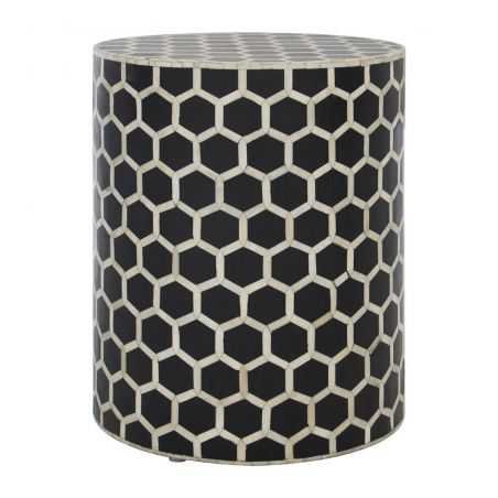 Fusion Monochrome Black And White End Side Table Side Tables & Coffee Tables  £345.00 Store UK, US, EU, AE,BE,CA,DK,FR,DE,IE,...