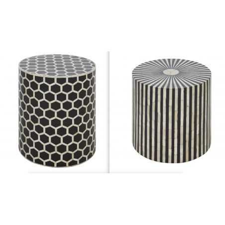 Fusion Monochrome Black And White End Side Table Side Tables & Coffee Tables  £345.00 Store UK, US, EU, AE,BE,CA,DK,FR,DE,IE,...