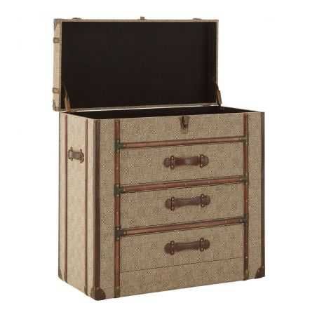 Steamer Brown Trunk Chest Of Drawers Designer Furniture Smithers of Stamford £420.00 