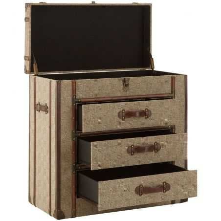 Steamer Brown Trunk Chest Of Drawers Designer Furniture Smithers of Stamford £420.00 