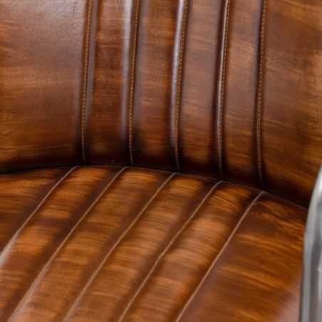 Brown Leather Industrial Dining Chairs Designer Furniture Smithers of Stamford £425.00 