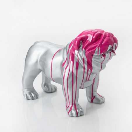 Silver & Pink British Bulldog Figure Retro Ornaments Smithers of Stamford £280.00 