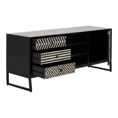 Monochrome Black & White Tv Unit Retro Furniture  £1,320.