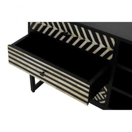 Monochrome Black & White Tv Unit Retro Furniture  £1,320.