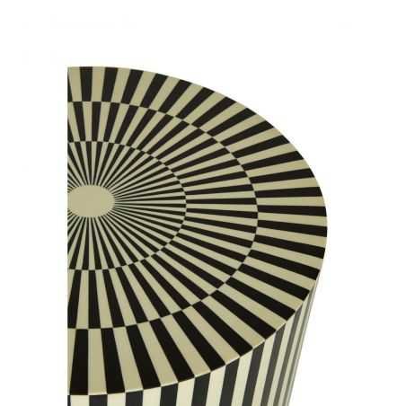 Cylinder Black And White Stripes Side Table/Stool Designer Furniture Smithers of Stamford £316.00 Store UK, US, EU, AE,BE,CA,...