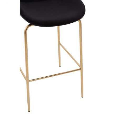 Tolethorpe Black Velvet Gold Bar Stool Vintage Bar Stools  £225.