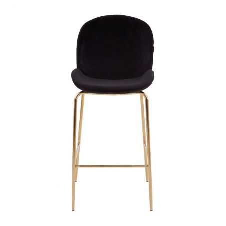 Tolethorpe Black Velvet Gold Bar Stool Vintage Bar Stools  £225.