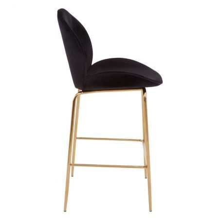 Tolethorpe Black Velvet Gold Bar Stool Vintage Bar Stools  £225.