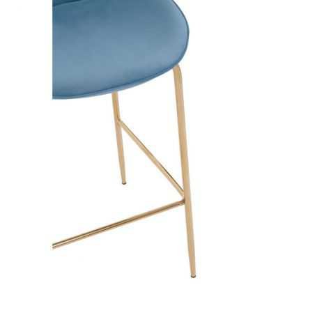 Tolethorpe Blue Velvet Gold Bar Stool Vintage Bar Stools  £225.