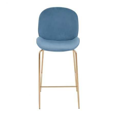 Tolethorpe Blue Velvet Gold Bar Stool Vintage Bar Stools  £225.