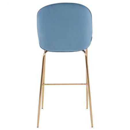 Tolethorpe Blue Velvet Gold Bar Stool Vintage Bar Stools  £225.