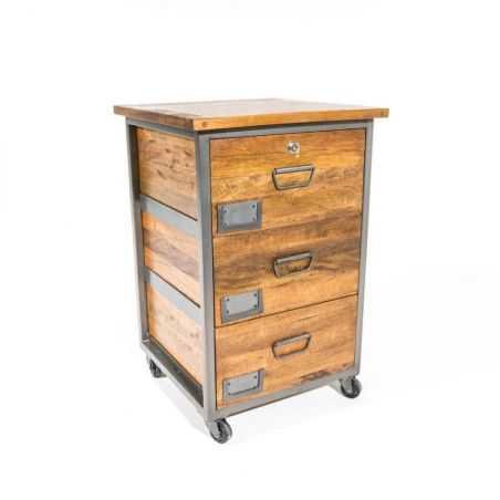 Factory Lockable 3 Drawer Side Table Retro Furniture  £525.