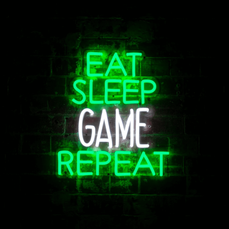 Eat Sleep Game Repeat Neon Wall Art Gifts Smithers of Stamford £251.00 Store UK, US, EU, AE,BE,CA,DK,FR,DE,IE,IT,MT,NL,NO,ES,...