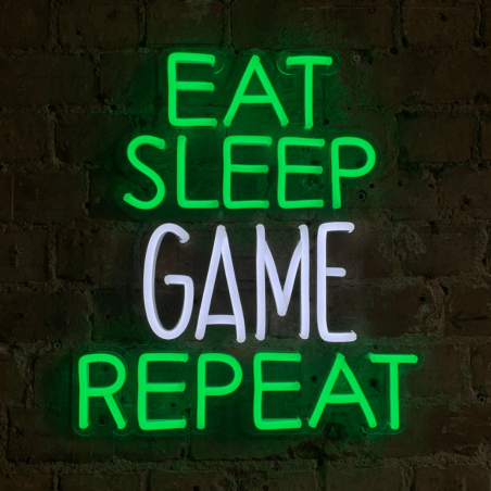 Eat Sleep Game Repeat Neon Wall Art Gifts Smithers of Stamford £251.00 Store UK, US, EU, AE,BE,CA,DK,FR,DE,IE,IT,MT,NL,NO,ES,...