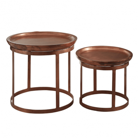 Nest Set of 2 Copper Side Coffee Tables Industrial Furniture Smithers of Stamford £260.00 Store UK, US, EU, AE,BE,CA,DK,FR,DE...