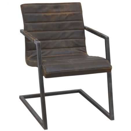 Ribbed Leather Chair Industrial Furniture Smithers of Stamford £302.00 Store UK, US, EU, AE,BE,CA,DK,FR,DE,IE,IT,MT,NL,NO,ES,...