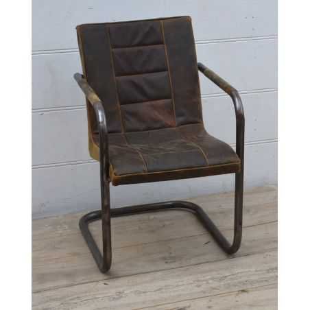 Industrial Ribbed Leather Chair Industrial Furniture Smithers of Stamford £338.00 