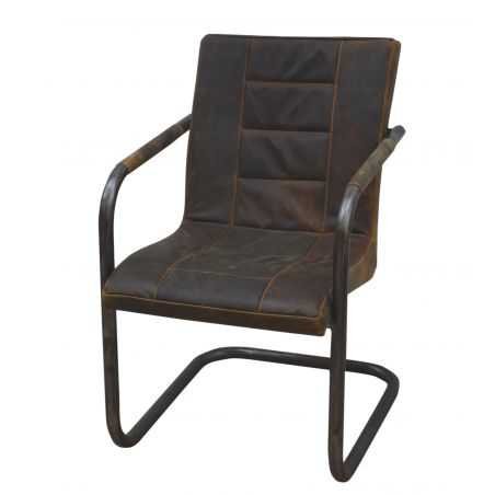 Industrial Ribbed Leather Chair Industrial Furniture Smithers of Stamford £338.00 