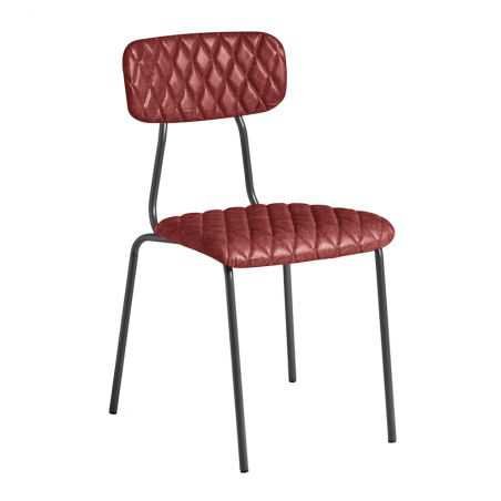 Vulcan Red Leather Dining Chair Retro Furniture Smithers of Stamford £220.00 