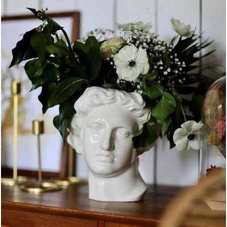 Apollo Bust Vase - White Retro Ornaments  £63.