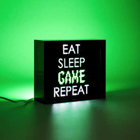 Eat Sleep Game Repeat Light Box Lighting Smithers of Stamford £13.