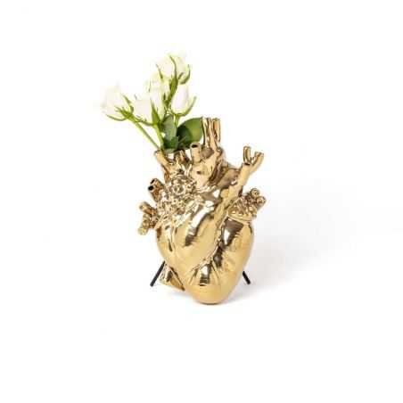 Seletti Love In Bloom Heart Vase - Gold Seletti  £88.