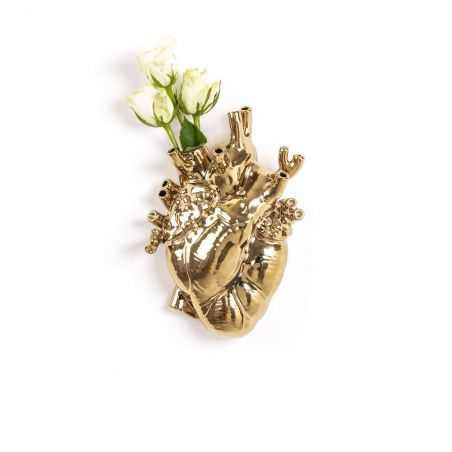 Seletti Love In Bloom Heart Vase - Gold Seletti  £88.