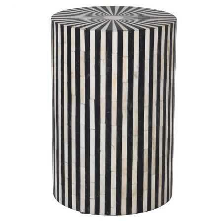 Black & White Stripes End Side Table Designer Furniture  £481.00 Store UK, US, EU, AE,BE,CA,DK,FR,DE,IE,IT,MT,NL,NO,ES,SEBlac...