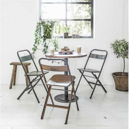 Vintage Metal Folding Outdoor Cafe Chairs Industrial Furniture Smithers of Stamford £105.00 Store UK, US, EU, AE,BE,CA,DK,FR,...