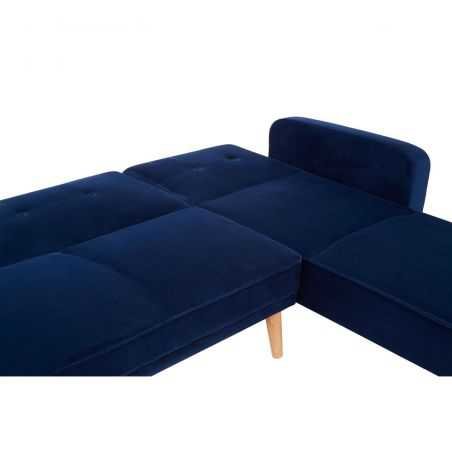 Azure Blue Velvet Corner Sofa Bed Designer Furniture Smithers of Stamford £1,044.00 