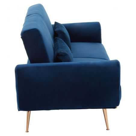 Azure Blue Velvet Corner Sofa Bed Designer Furniture Smithers of Stamford £1,044.00 