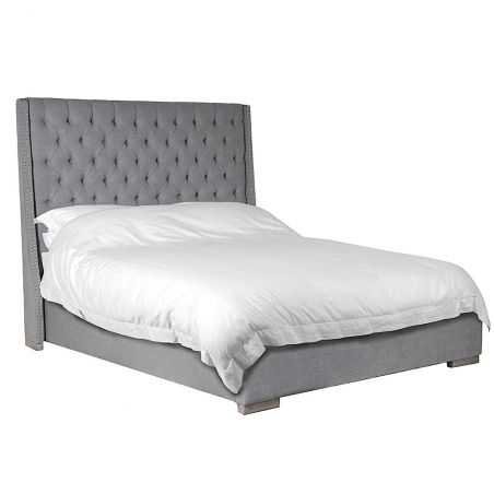 Rémy Grey Linen King Size Bed Bedroom Smithers of Stamford £1,995.00 