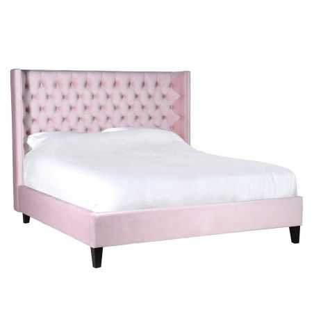 Pink Buttoned Super King Bed Bedroom Smithers of Stamford £2,000.00 