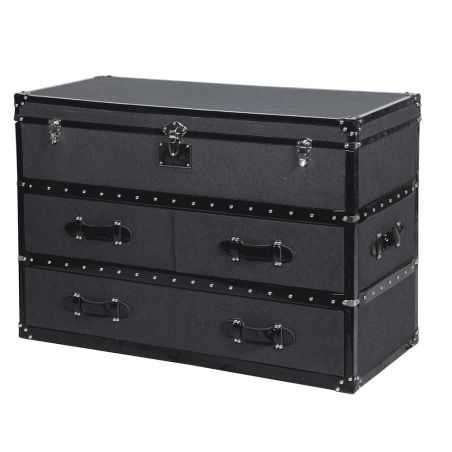 Steamer Trunk Chest Of Drawers In Black & Grey Vintage Furniture Smithers of Stamford £648.00 