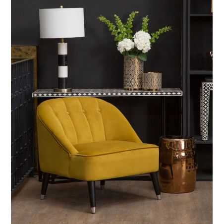 Mustard Velvet Cocktail Chair Designer Furniture  £610.00 