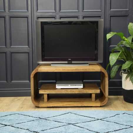 Stockholm Natural Curved TV Unit & Coffee Table Designer Furniture Smithers of Stamford £525.00 