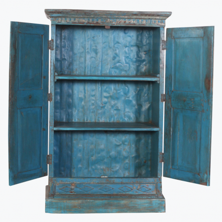 Blue Antique Sunflower 2 Door Hand Carved Cabinet Cabinets & Sideboards  £1,750.00 