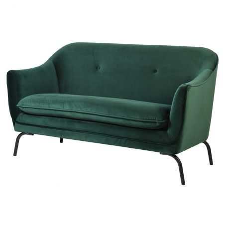 Art Deco Green Velvet Club Sofa Sofas and Armchairs Smithers of Stamford £1,080.00 