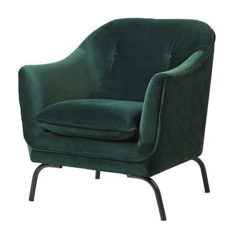 Art Deco Green Velvet Club Chair Sofas and Armchairs Smithers of Stamford £575.00 