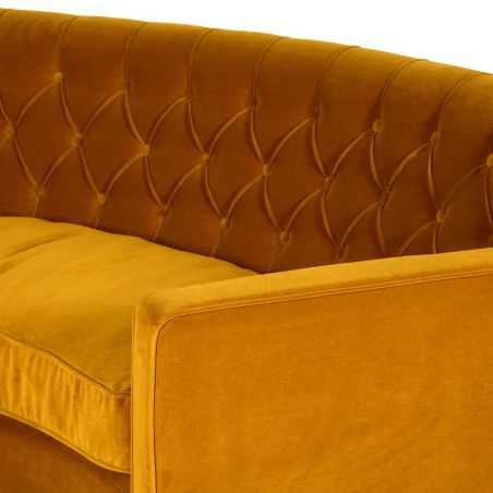 Tobacco Curved Conversation Yellow Velvet Sofa Designer Furniture Smithers of Stamford £4,750.00 Store UK, US, EU, AE,BE,CA,D...