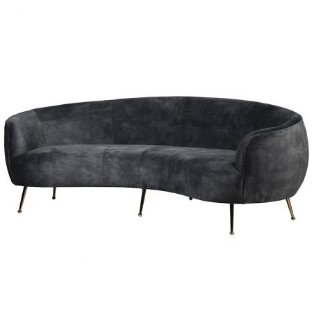 Vea Grey Velvet Curved Tub Sofa Designer Furniture Smithers of Stamford £2,383.00 Store UK, US, EU, AE,BE,CA,DK,FR,DE,IE,IT,M...