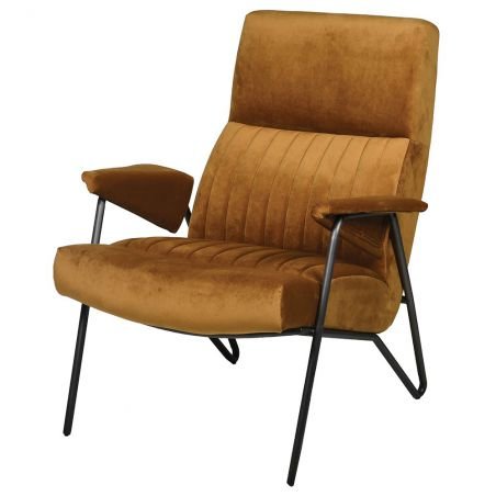 Rivington Ochre Velvet Armchair Designer Furniture Smithers of Stamford £699.00 