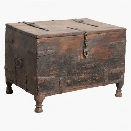 Black Patina Teak Wood Storage Trunk Chest Recycled Furniture Smithers of Stamford £546.00 