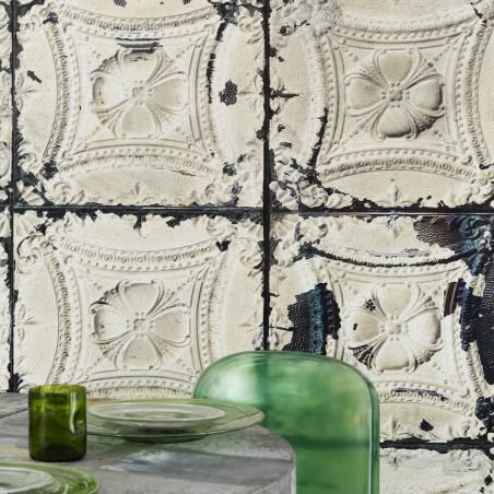 Brooklyn Metal Tin Tiles Effect Wallpaper By Merci NLXL Wallpaper NLXL £285.00 