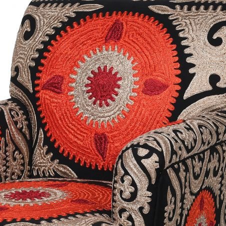 Folk Pattern Embroidered Armchair Designer Furniture Smithers of Stamford £975.00 