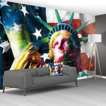 Statue Of Liberty American Flag XXL Non Woven Mural Wallpaper Smithers of Stamford £59.99 