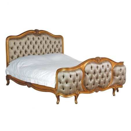 French Style Boudoir Louis XV Gold King Bed 5ft Bedroom Smithers of Stamford £2,400.00 