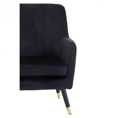 Vincent Black Velvet Armchair Designer Furniture Smithers of Stamford £300.00 